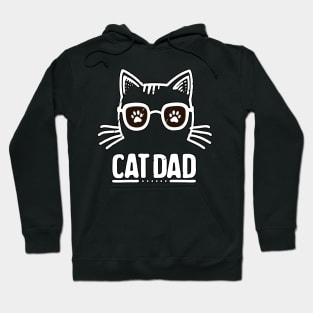 Retro White Cat Dad Hoodie